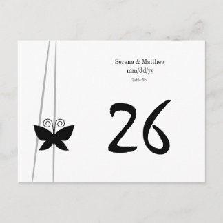 Black Butterfly Table Number