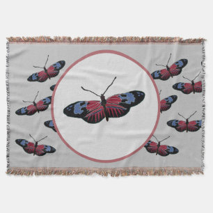 Black Butterfly Throw Blanket