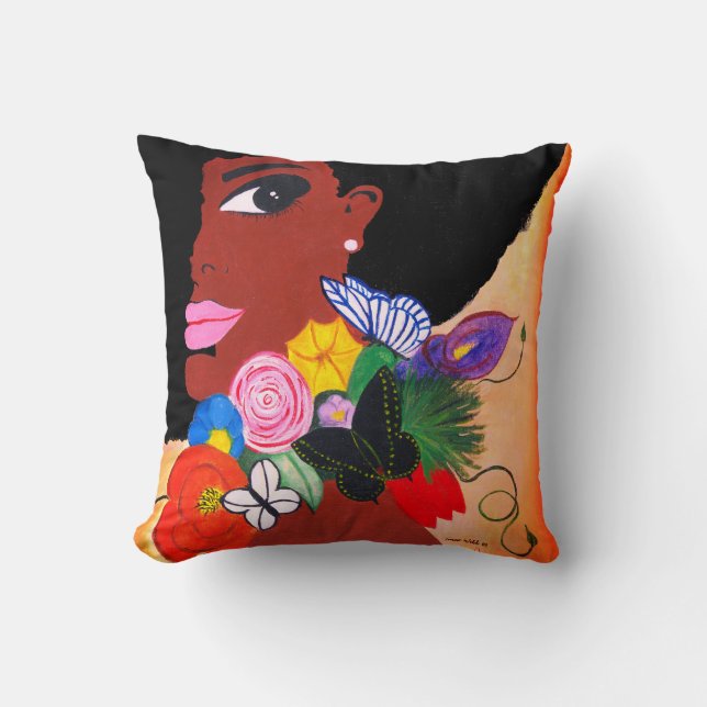 Black Butterfly -  Throw Pillow (Front)