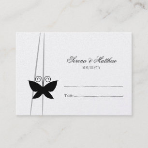 Black Butterfly Wedding Escort Place Card