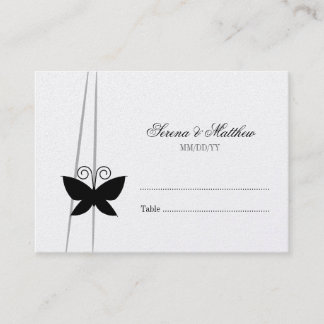 Black Butterfly Wedding Escort Place Card