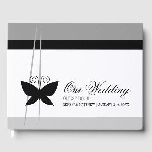 Black Butterfly Wedding Guest Book