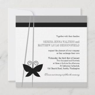 Black Butterfly Wedding Invitation