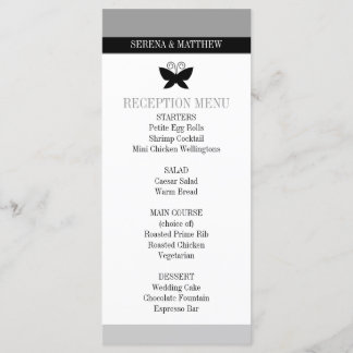 Black Butterfly Wedding Menu