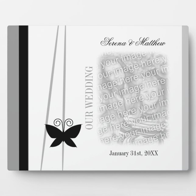 Black Butterfly Wedding Plaque (Front)
