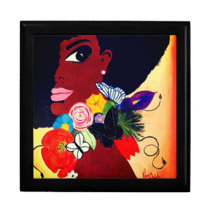 Black Butterfly - Wooden Jewelry Keepsake Box