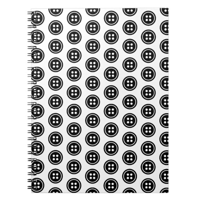 Black Button Mini Clipboard Notebook (Front)