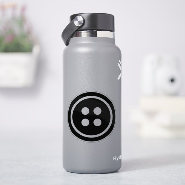 Black Button Sticker (HydroFlask)