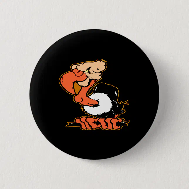 Black Buzzard Cartoon Tattoo Button | Zazzle