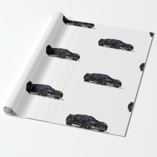 Black C7 Corvette Wrapping Paper