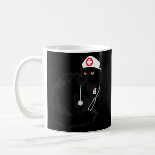 Black Ca For Nurses Doctor Cat Mom Cat Coffee Mug