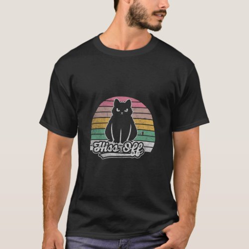 Black Ca Hiss Off Meow Cat  T_Shirt