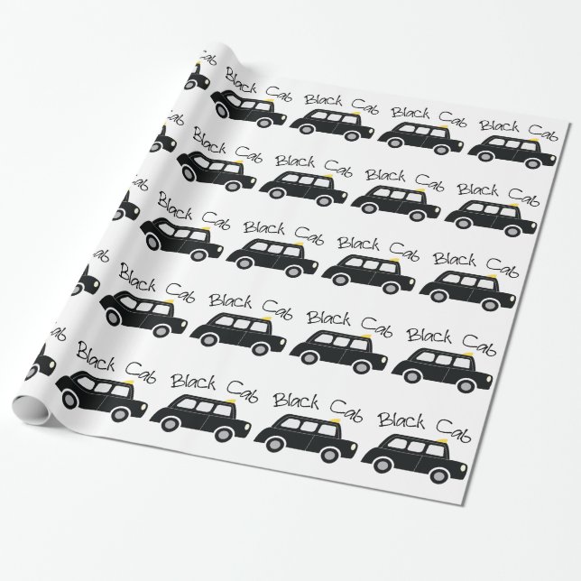Black Cab Wrapping Paper (Unrolled)
