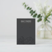 BLACK CACTUS SUCCULENT FOLIAGE EARRING DISPLAY BUSINESS CARD (Standing Front)