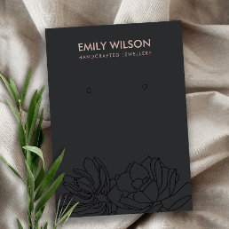 BLACK CACTUS SUCCULENT FOLIAGE EARRING DISPLAY BUSINESS CARD