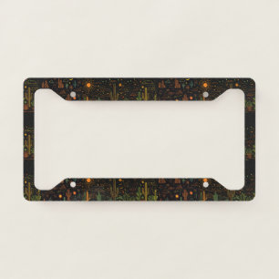 Black Cactus Theme Western Print License  Plate Frame