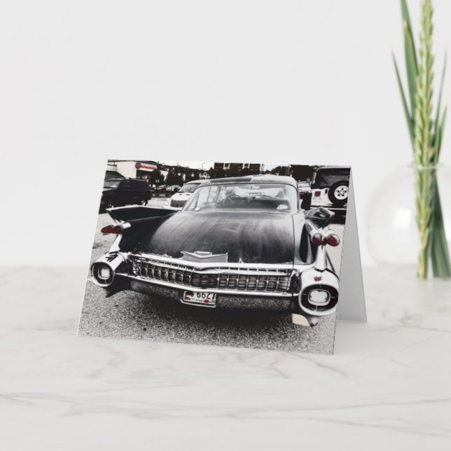 Black Cadillac Greeting Card (Front)