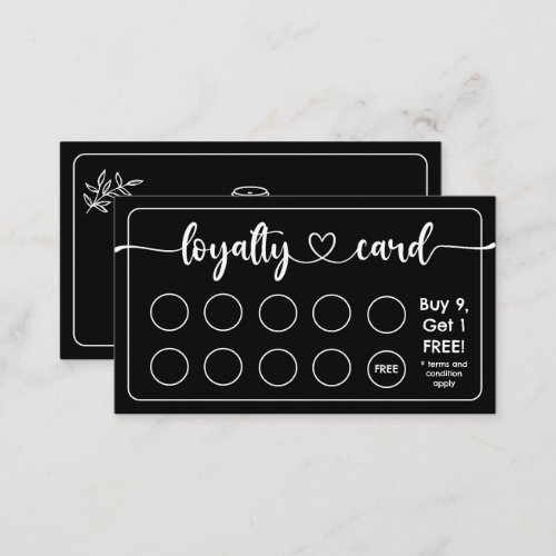 Black  Caf Coffee Shop Add Your Logo Loyalty Card