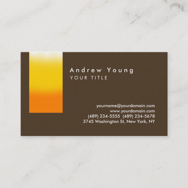 Black Cafe Noir Orange Yelllow Business Card (Front)