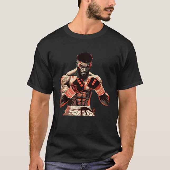 Black Cage Fighter Unleash your Beast with MMA T-Shirt (Front)
