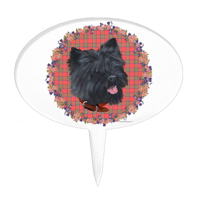 Black Cairn Head Study Cake Topper (Front)