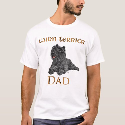 Black Cairn Terrier Fathers Day T_Shirt