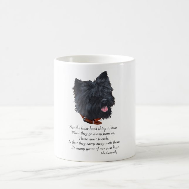 Black Cairn Terrier Rainbow Bridge Coffee Mug (Center)
