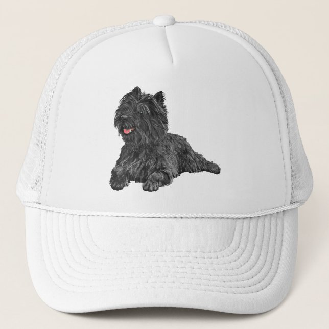 Black Cairn Terrier Trucker Hat (Front)
