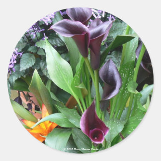 Black Calla Lilies Classic Round Sticker