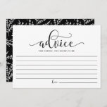 Black Calligraphy Adivce for the Bride to Be Advice Card<br><div class="desc">Black Calligraphy Advice for the Bride-to-be Bride Card | Write down your advice for the bride-to-be with this blank memories card. It features whimsical calligraphy with foliage pattern. Matching items are available.</div>