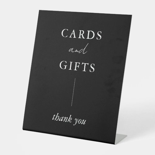Black Calligraphy Cards and Gifts Pedestal Sign
