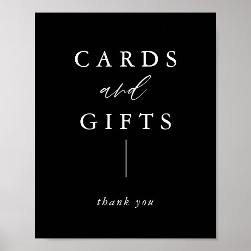 Black Calligraphy Cards and Gifts  Pedestal Sign