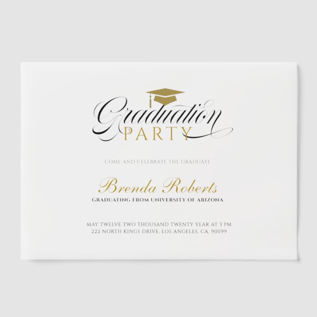 Black Calligraphy Custom Photo Vellum Invitations (Front)