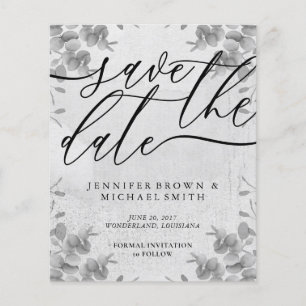 Black Calligraphy Eucalyptus budget special day Flyer