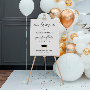 Black Calligraphy Graduation Welcome Foam Board