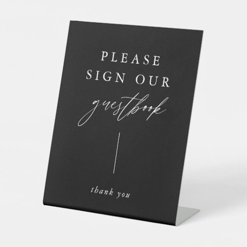 Black Calligraphy Please Sign Our Guestbook Sign
