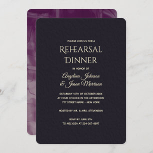Black Calligraphy Rehearsal Dinner Invitation
