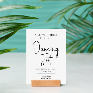 Black Calligraphy Wedding Dance Feet Pedestal Holder