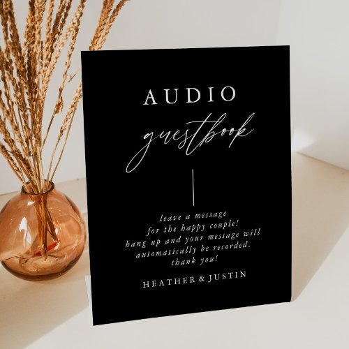 Black Calligraphy Wedding Telephone Guestbook Sign