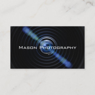 Black Camera Lens Photographer Business Card