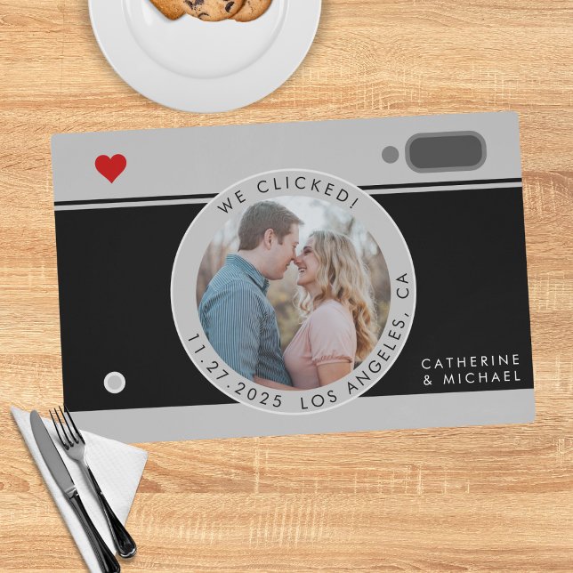 Black Camera Photo Unique Wedding Anniversary Placemat (Creator Uploaded)