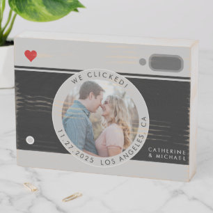 Black Camera Photo Unique Wedding Anniversary Wooden Box Sign