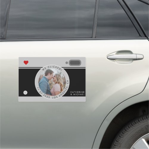 Black Camera Photo Wedding Unique Save The Date  Car Magnet