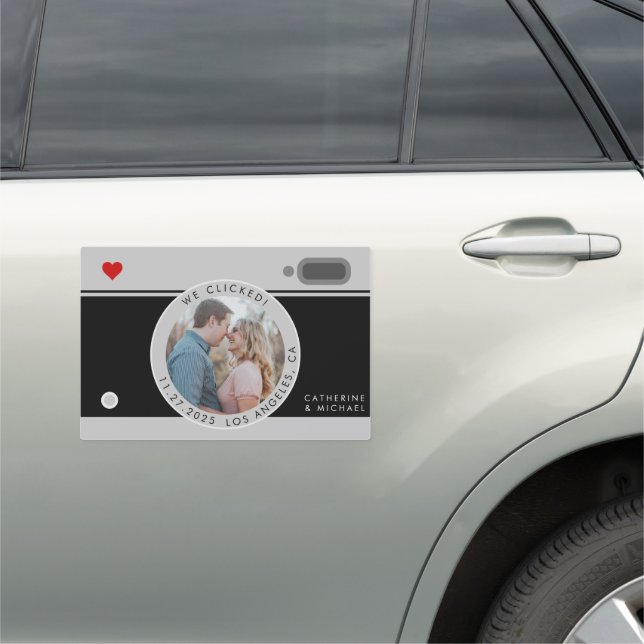 Black Camera Photo Wedding Unique Save The Date  Car Magnet (In Situ)