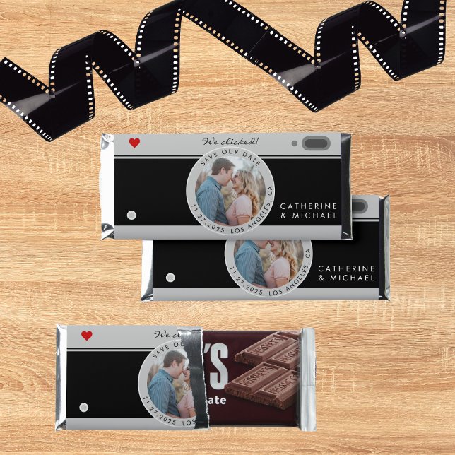 Black Camera Photo Wedding Unique Save The Date  Hershey Bar Favors (Creator Uploaded)