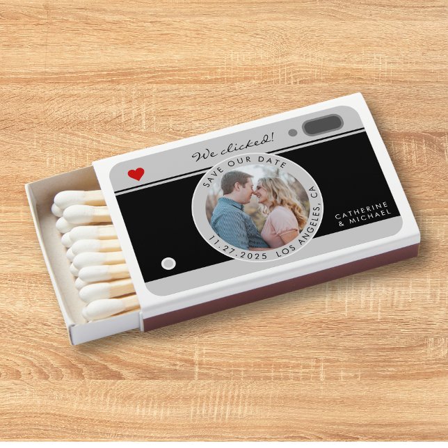 Black Camera Photo Wedding Unique Save The Date Matchboxes (Creator Uploaded)