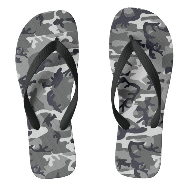 Black Camo Flip Flops (Footbed)