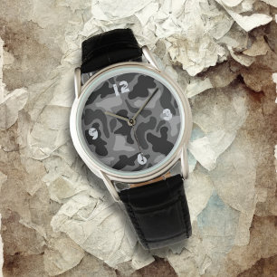 Black Camo Numbered Boys Watch