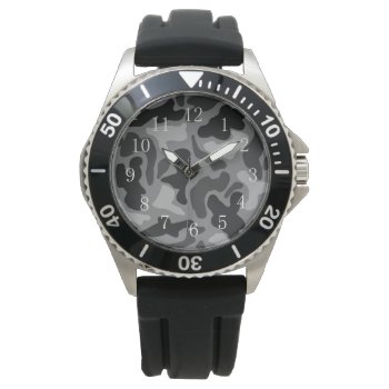 Black Camo Numbered Boys Watch by holiday_store at Zazzle