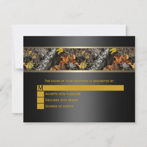 Black Camo Wedding RSVP
